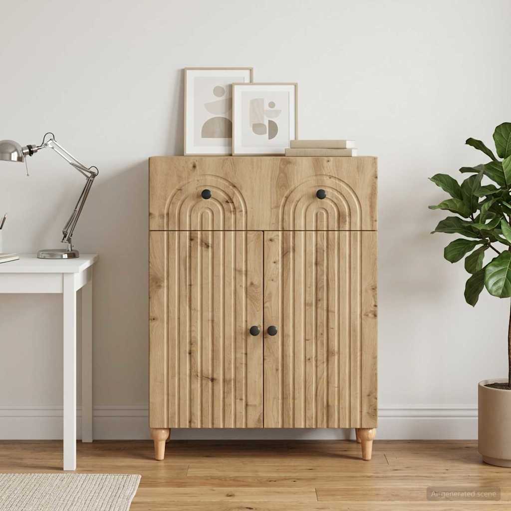 vidaXL Dressoir met lade Wit 66 x 34,5 x 90 cm Bewerkt hout