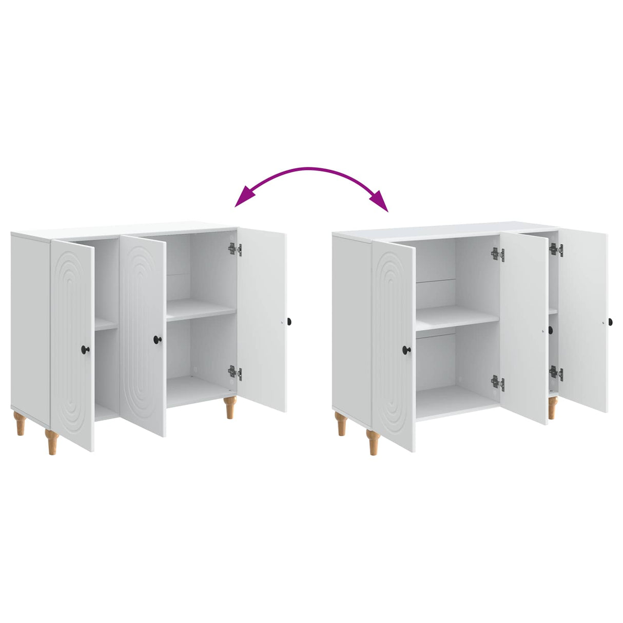 vidaXL Dressoir Wit 89 x 34,5 x 80 cm Bewerkt hout