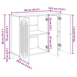 vidaXL Dressoir Wit 89 x 34,5 x 80 cm Bewerkt hout