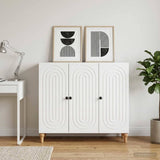 vidaXL Dressoir Wit 89 x 34,5 x 80 cm Bewerkt hout