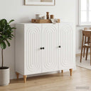 vidaXL Dressoir Wit 89 x 34,5 x 80 cm Bewerkt hout