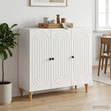 vidaXL Dressoir Wit 89 x 34,5 x 80 cm Bewerkt hout