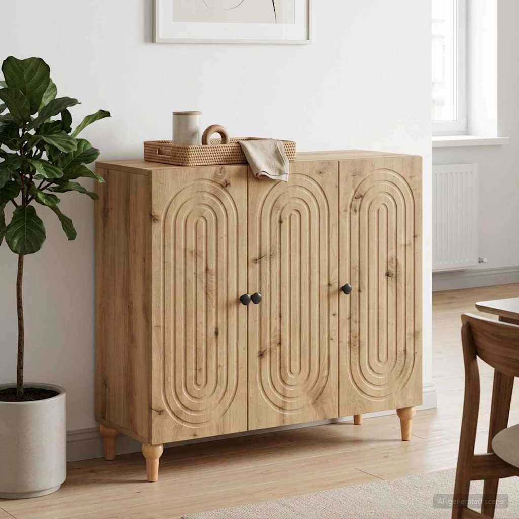 vidaXL Dressoir Wit 89 x 34,5 x 80 cm Bewerkt hout