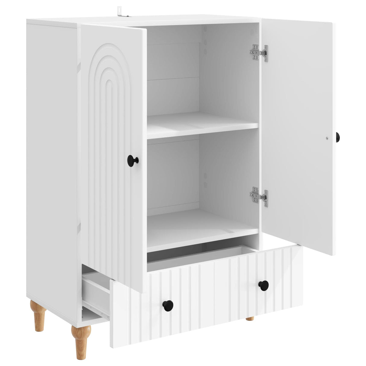vidaXL Dressoir met lade Wit 66 x 34,5 x 95 cm Bewerkt hout
