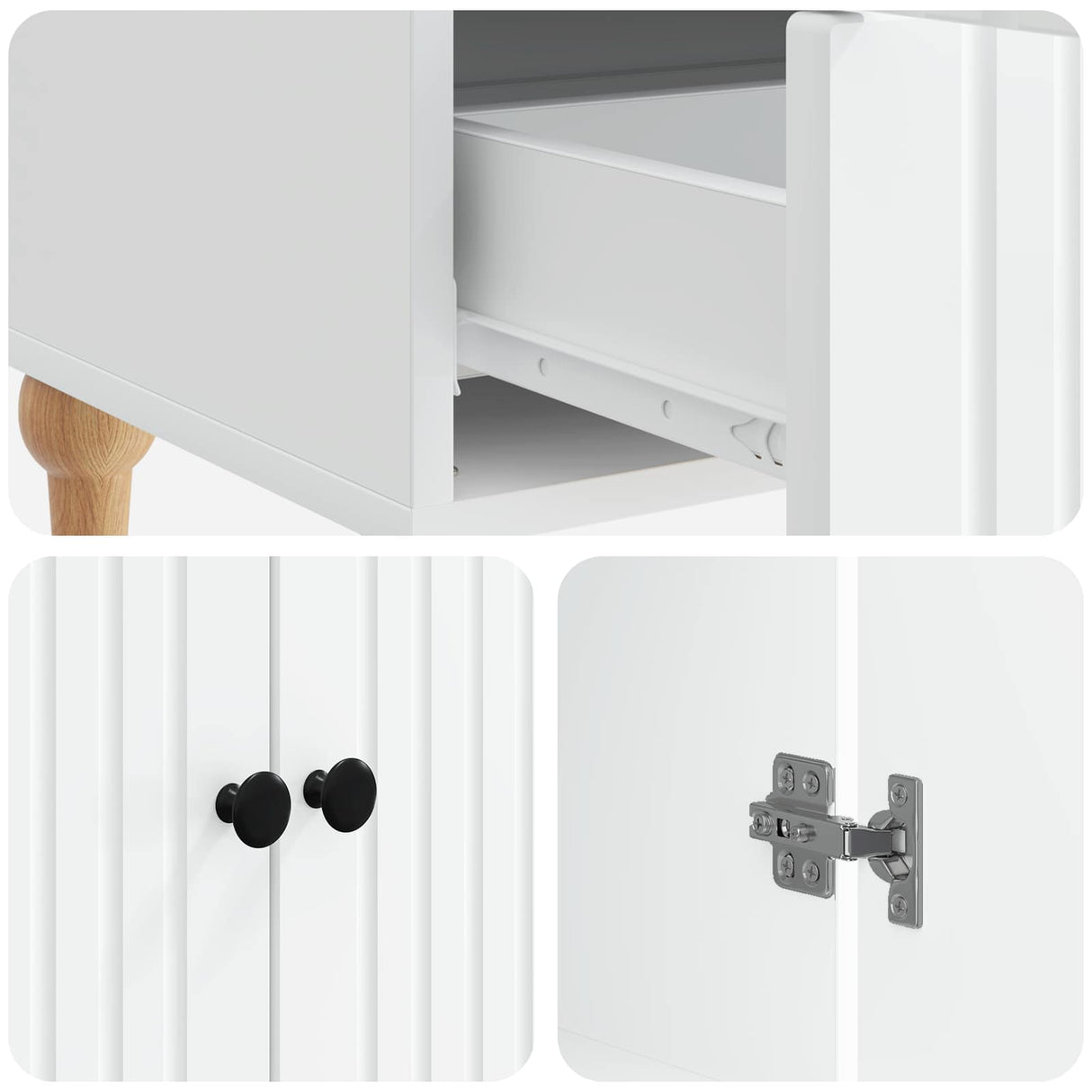 vidaXL Dressoir met lade Wit 66 x 34,5 x 95 cm Bewerkt hout