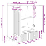 vidaXL Dressoir met lade Wit 66 x 34,5 x 95 cm Bewerkt hout