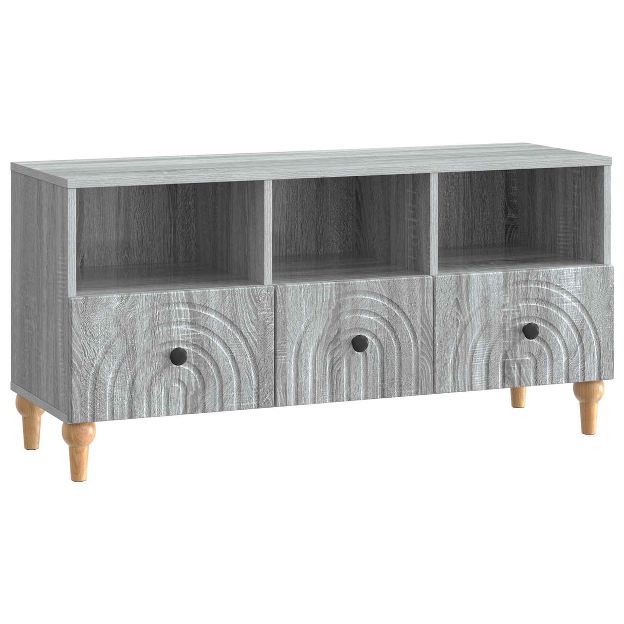 vidaXL TV Cabinet Black 102 x 34.5 x 50 cm Engineered Wood