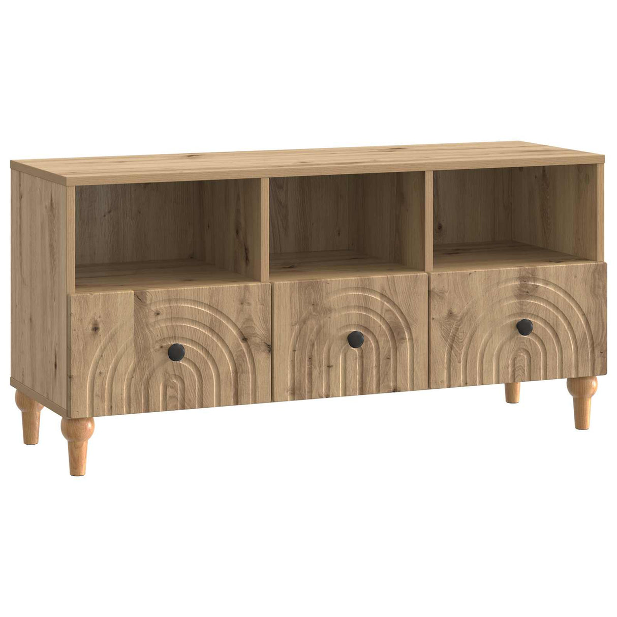 vidaXL TV Cabinet Black 102 x 34.5 x 50 cm Engineered Wood