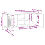 vidaXL TV Kast Wit 102 x 34,5 x 50 cm Bewerkt hout