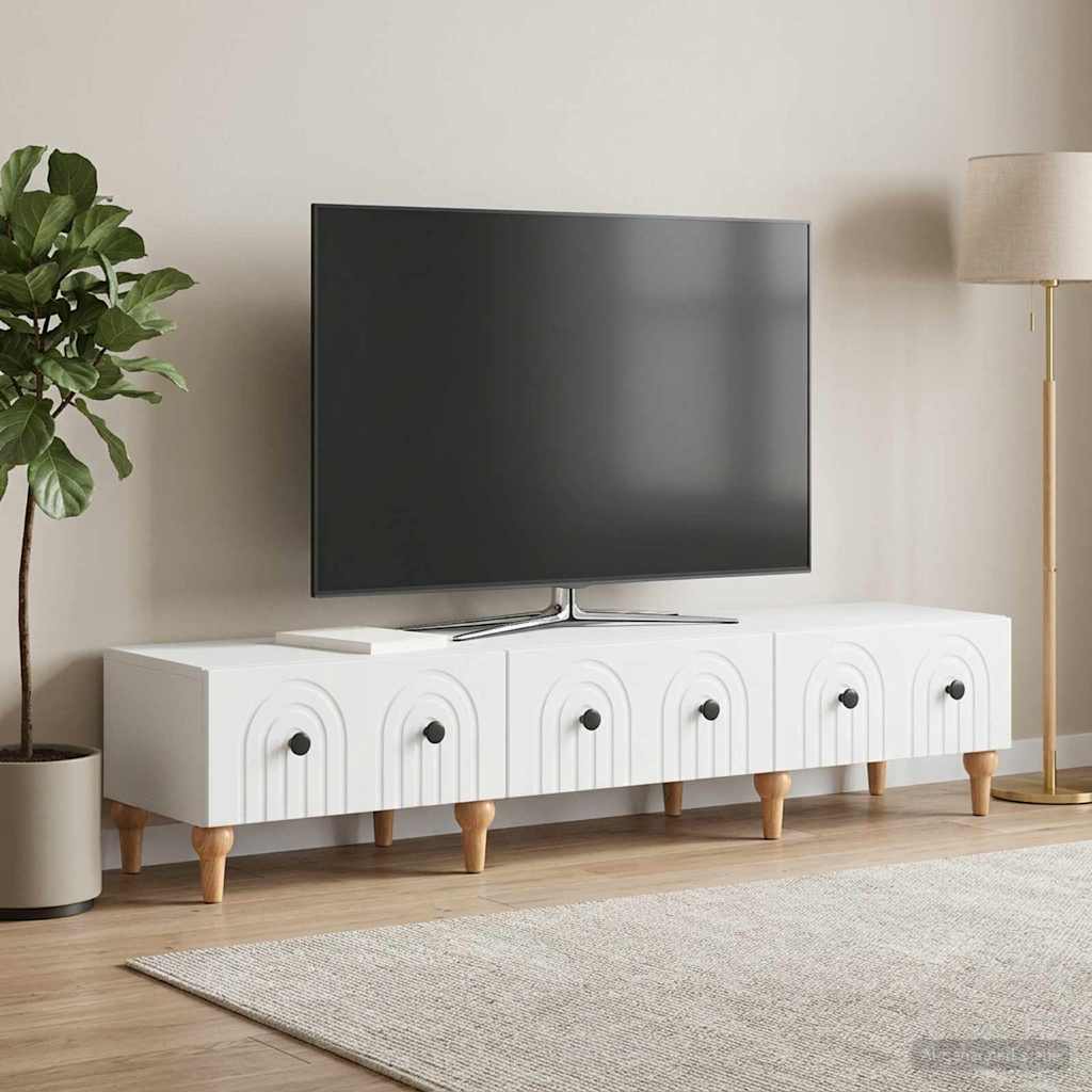 vidaXL TV Cabinet with Drawer White 147 x 34.5 x 30 cm Engineered Wood