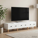 vidaXL TV Cabinet with Drawer White 147 x 34.5 x 30 cm Engineered Wood