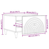 vidaXL Salontafel met lade Wit 49 x 50 x 40 cm Bewerkt hout