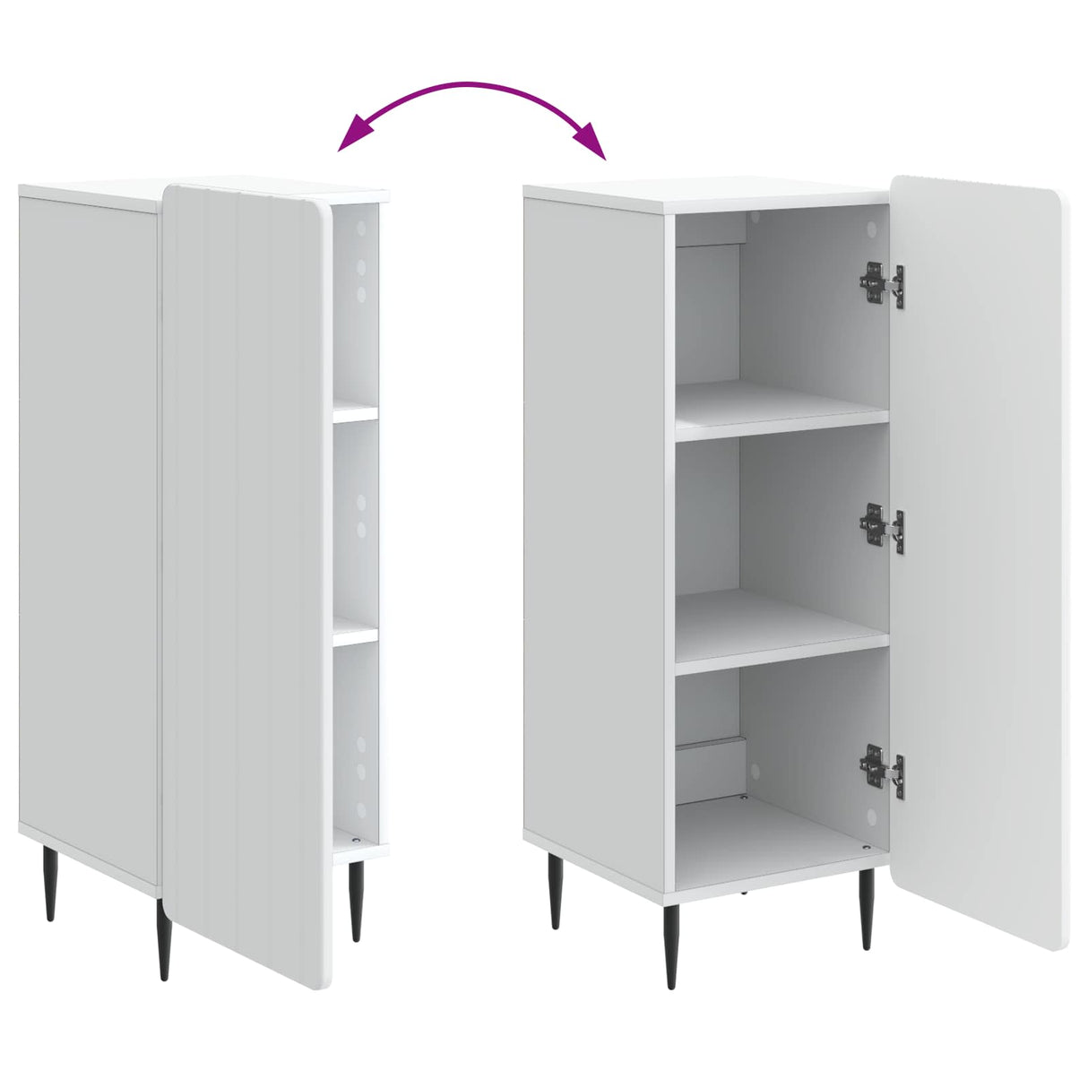 vidaXL Dressoir Wit 34,5 x 33 x 92 cm Bewerkt hout