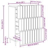 vidaXL Ladekast Wit 66 x 34,5 x 92 cm Bewerkt hout