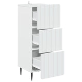 vidaXL Ladekast Wit 33 x 34,5 x 92 cm Bewerkt hout