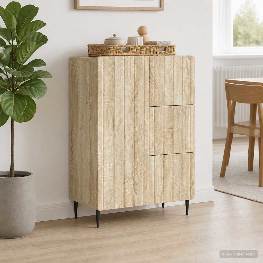 vidaXL Sideboard with drawer White 66 x 34.5 x 91.5 cm Engineered wood