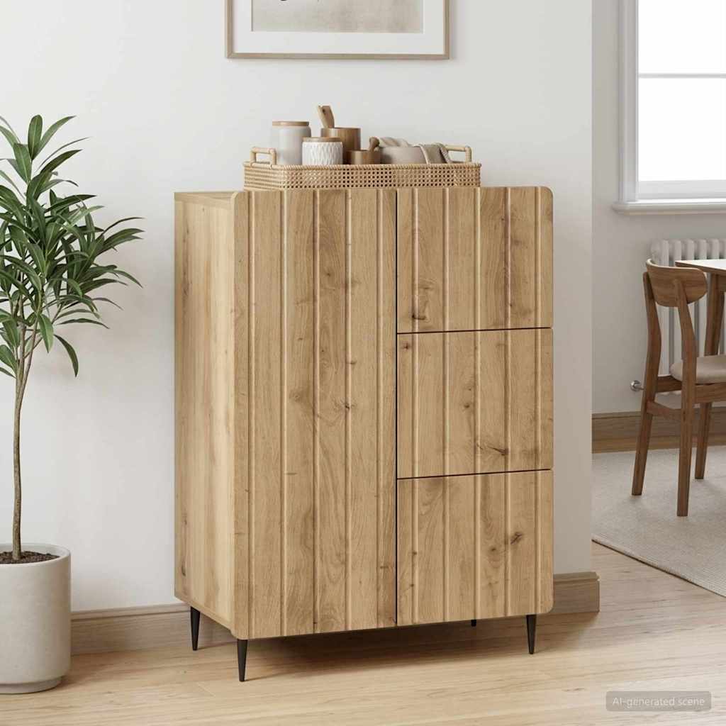 vidaXL Sideboard with drawer White 66 x 34.5 x 91.5 cm Engineered wood