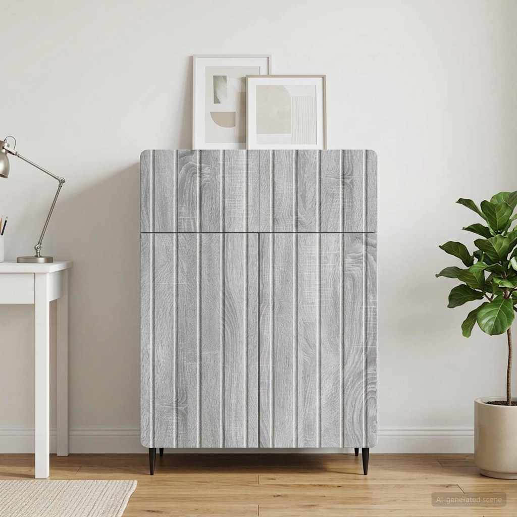 vidaXL Dressoir met lade Wit 66 x 34,5 x 92 cm Bewerkt hout