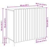 vidaXL Dressoir Wit 89 x 34,5 x 82 cm Bewerkt hout