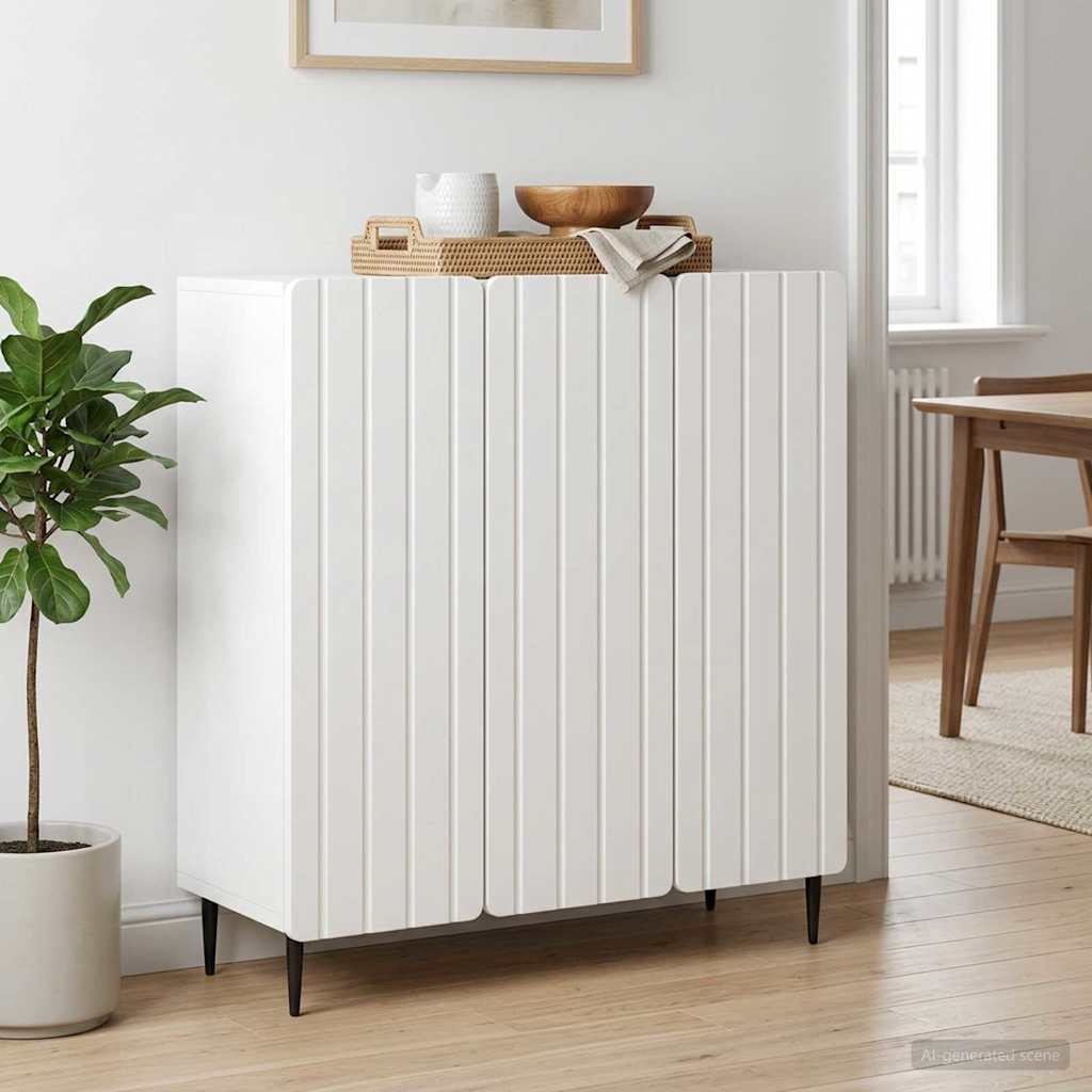 vidaXL Dressoir Wit 89 x 34,5 x 82 cm Bewerkt hout