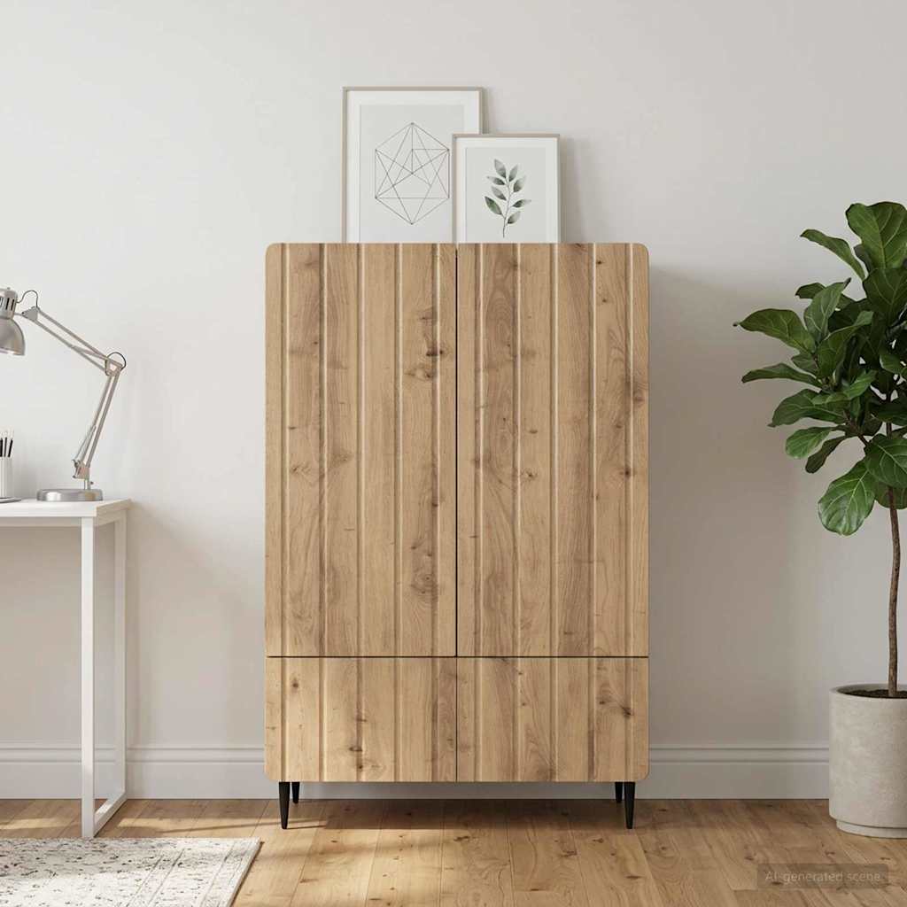 vidaXL Dressoir met lade Wit 66 x 34,5 x 97 cm Bewerkt hout