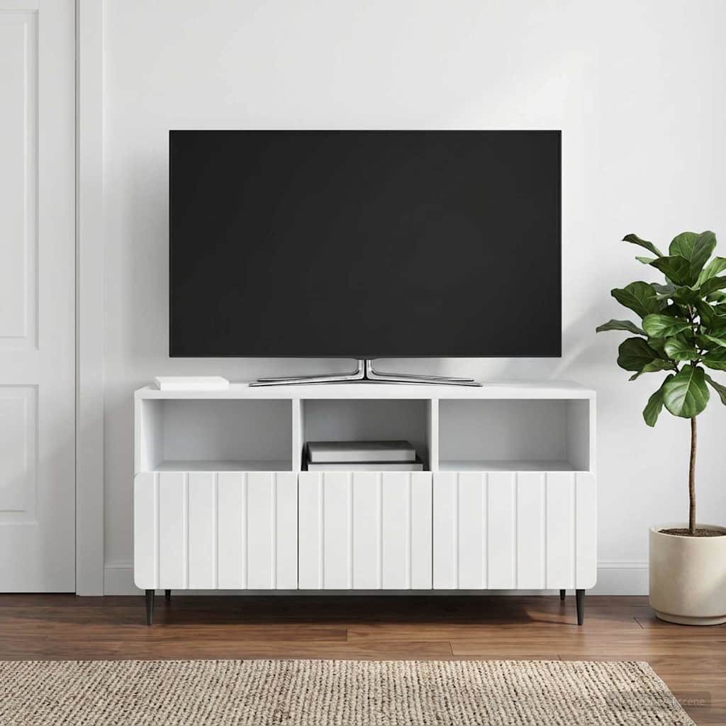 vidaXL TV Cabinet with Drawer White 102 x 34.5 x 50 cm Engineered Wood