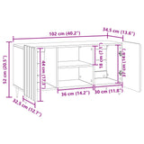 vidaXL TV Kast Wit 102 x 34,5 x 52 cm Bewerkt hout