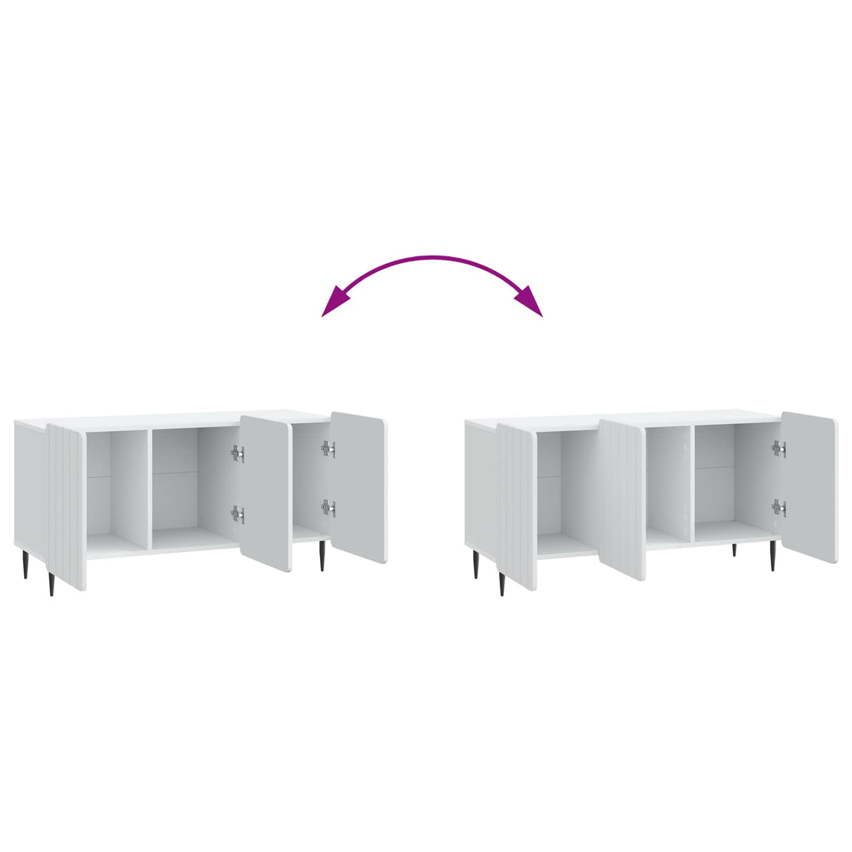 vidaXL TV Kast Wit 99 x 34,5 x 52 cm Bewerkt hout