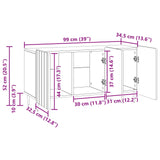 vidaXL TV Kast Wit 99 x 34,5 x 52 cm Bewerkt hout