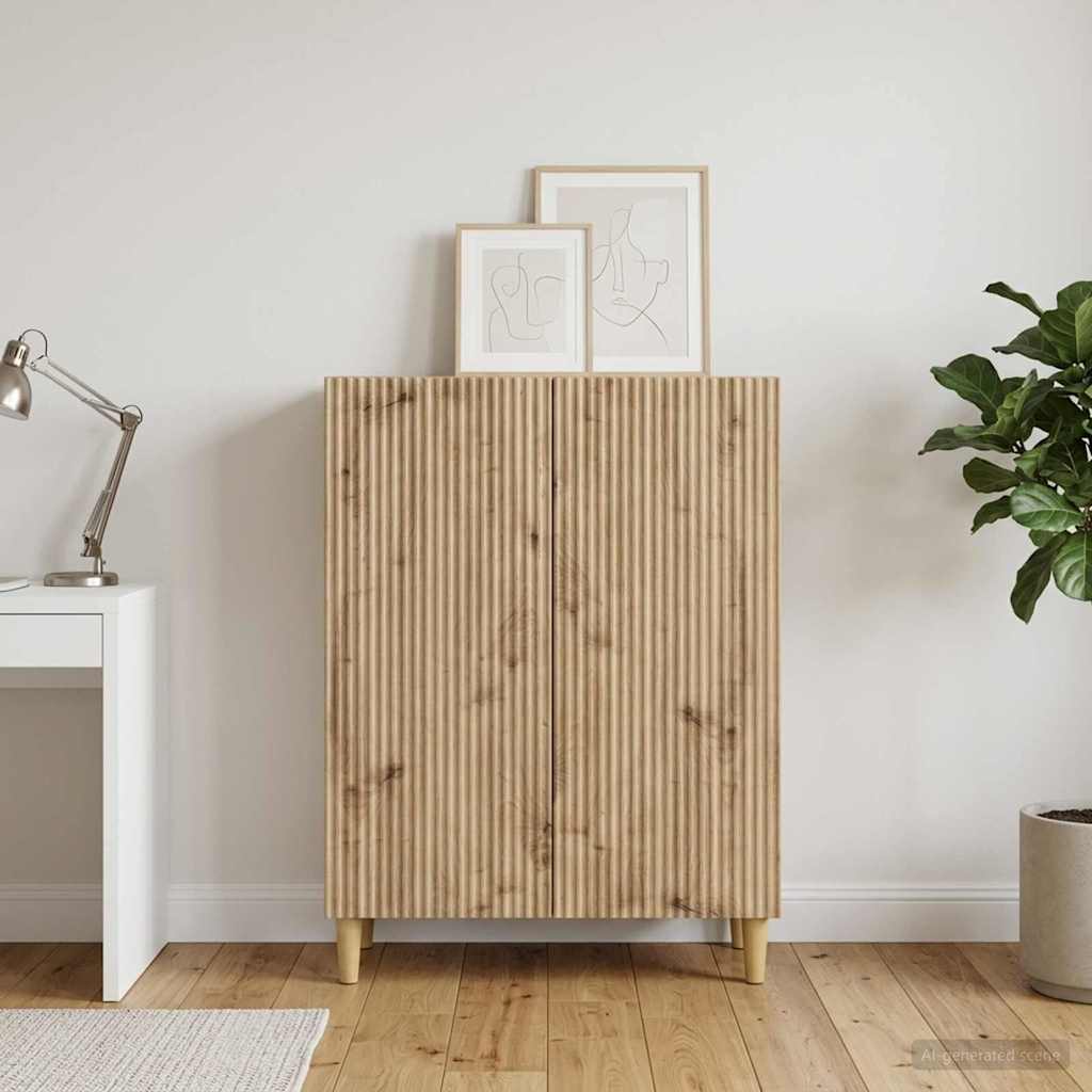 vidaXL Dressoir Zwart 66 x 34,5 x 90 cm Bewerkt hout