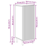 vidaXL Dressoir Zwart 33 x 34,5 x 90 cm Bewerkt hout