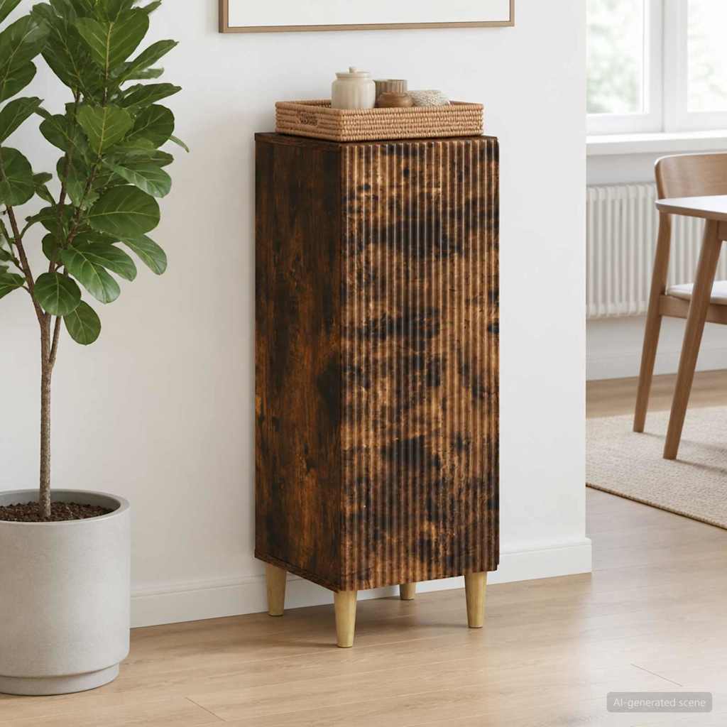 vidaXL Dressoir Zwart 33 x 34,5 x 90 cm Bewerkt hout