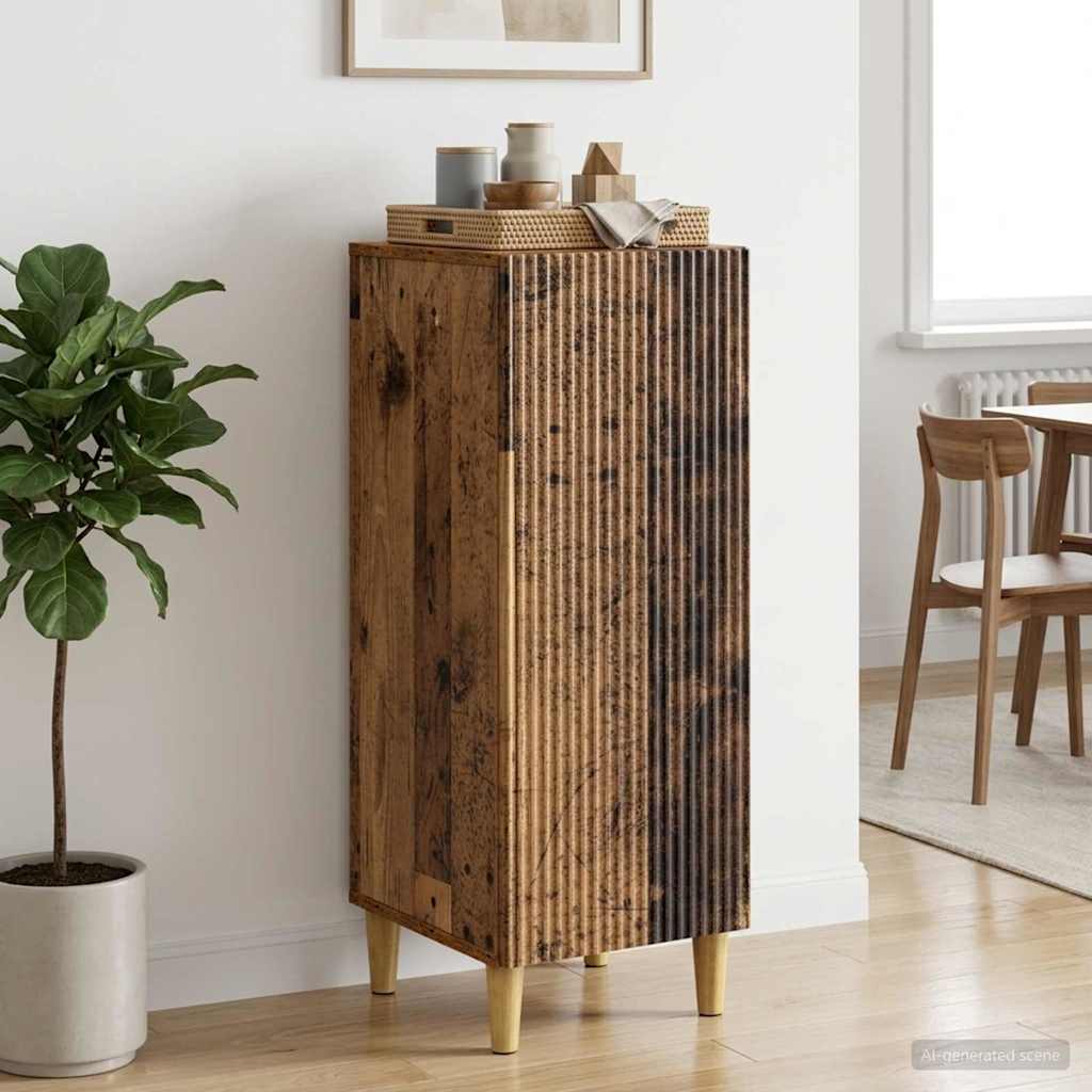 vidaXL Dressoir Zwart 33 x 34,5 x 90 cm Bewerkt hout