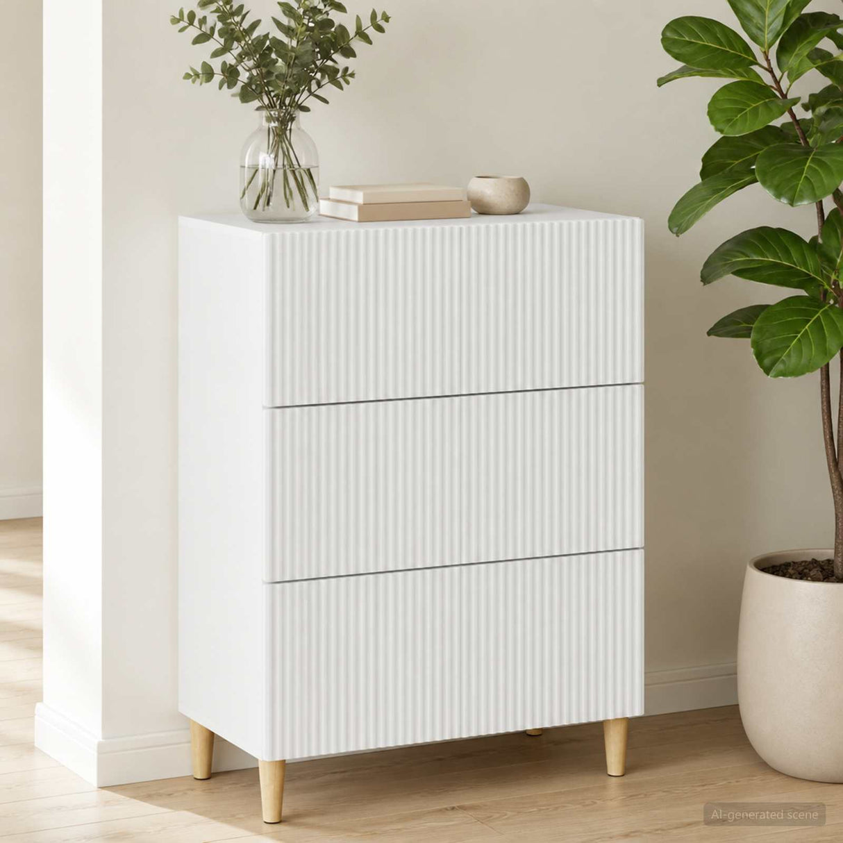 vidaXL Ladekast Wit 66 x 34,5 x 90 cm Bewerkt hout