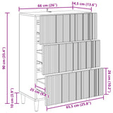 vidaXL Ladekast Wit 66 x 34,5 x 90 cm Bewerkt hout