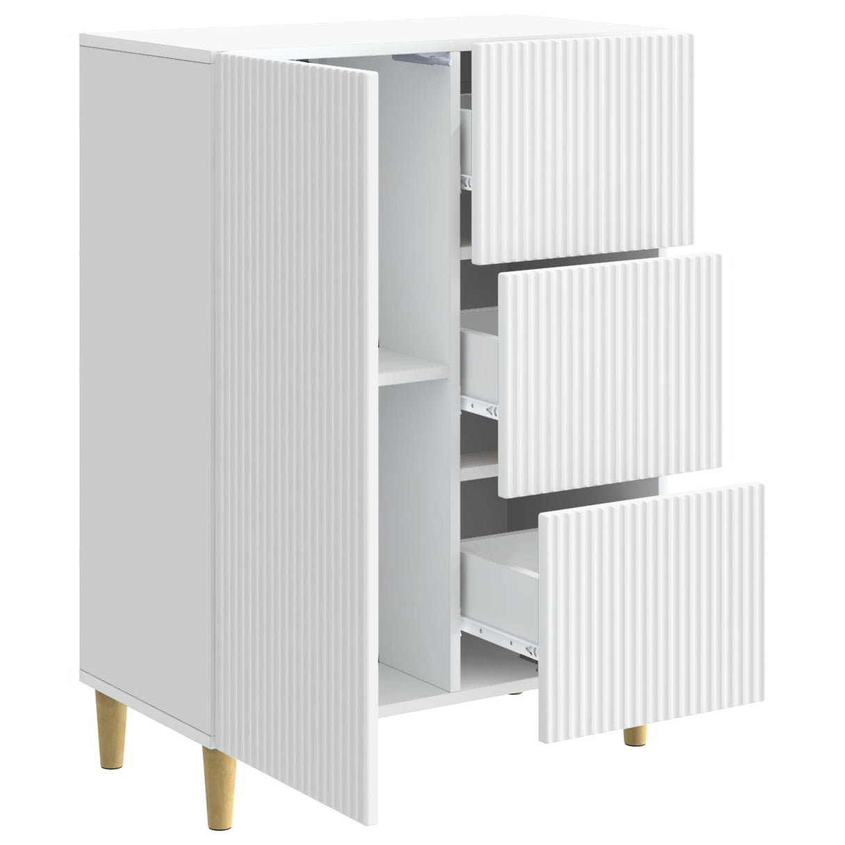 vidaXL Dressoir met lade Wit 66 x 34,5 x 90 cm Bewerkt hout