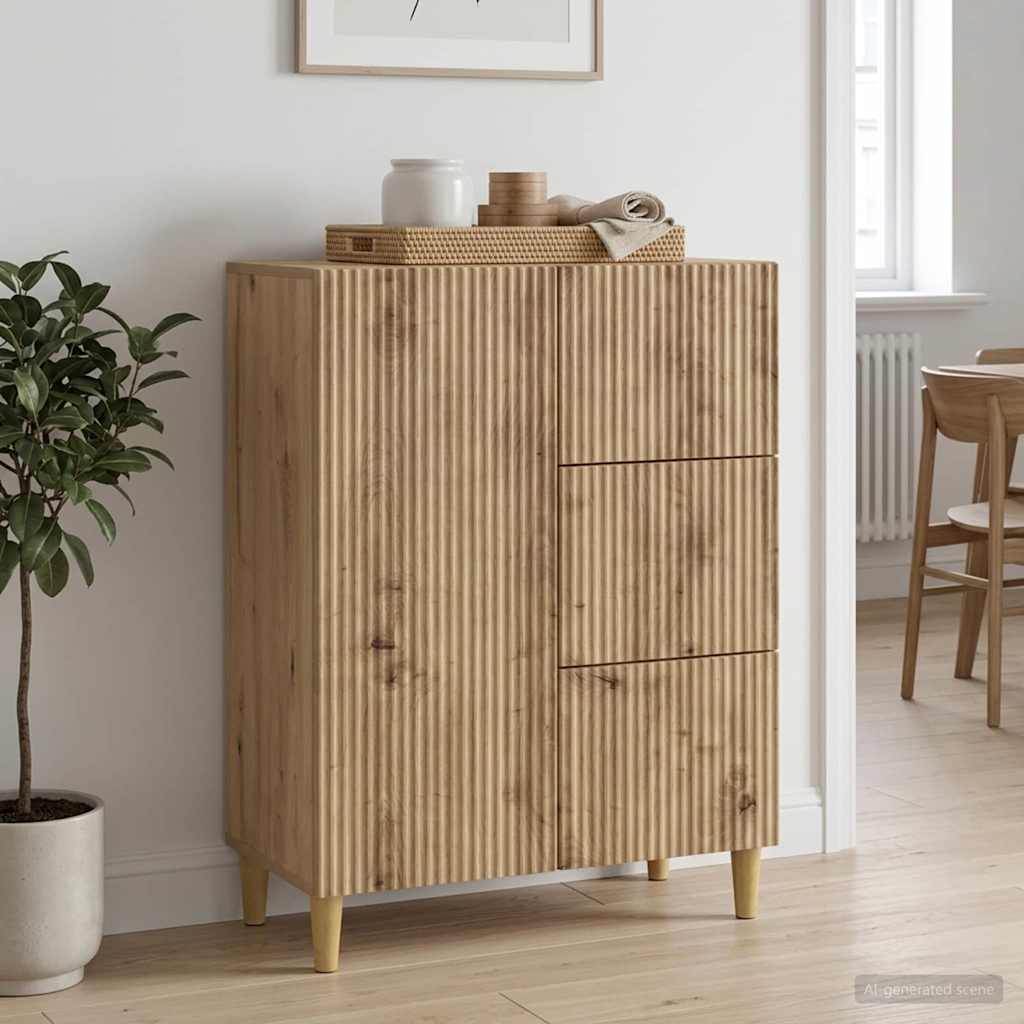 vidaXL Dressoir met lade Wit 66 x 34,5 x 90 cm Bewerkt hout