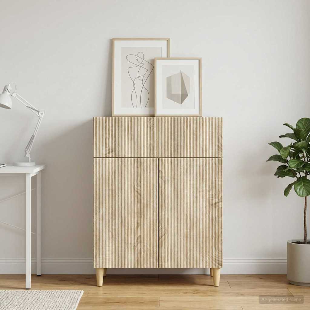 vidaXL Chest of Drawers with Drawer White 66 x 34.5 x 90 cm Engineered Wood