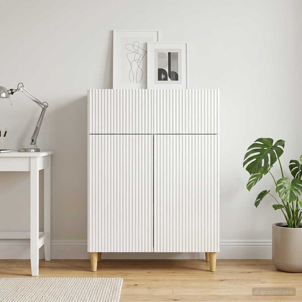 vidaXL Chest of Drawers with Drawer White 66 x 34.5 x 90 cm Engineered Wood