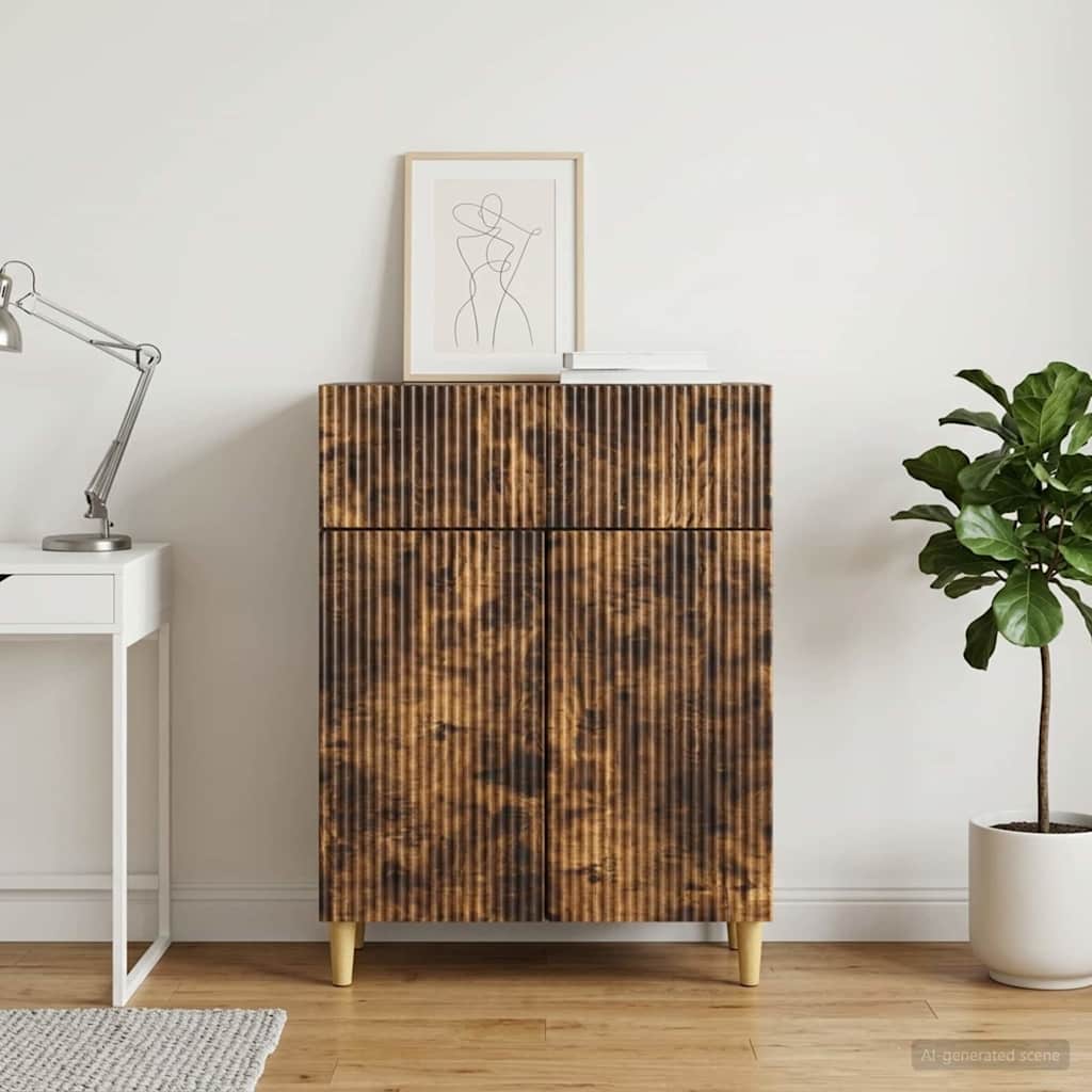 vidaXL Chest of Drawers with Drawer White 66 x 34.5 x 90 cm Engineered Wood