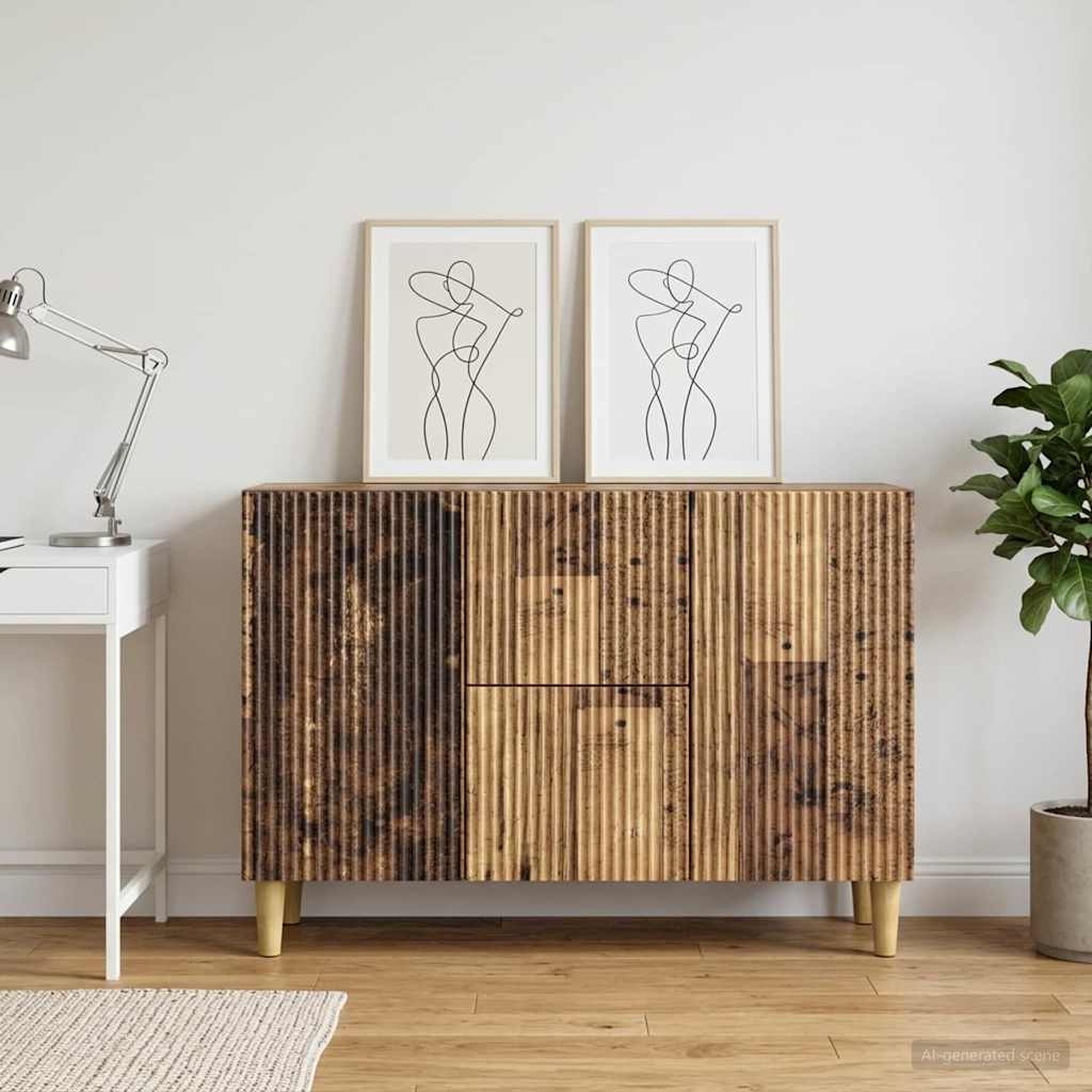 vidaXL Dressoir met lade Wit 89 x 34,5 x 60 cm Bewerkt hout