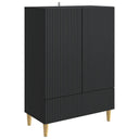 vidaXL Dressoir met lade Zwart 66 x 34,5 x 95 cm Bewerkt hout