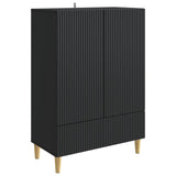 vidaXL Dressoir met lade Zwart 66 x 34,5 x 95 cm Bewerkt hout