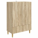 vidaXL Dressoir met lade Zwart 66 x 34,5 x 95 cm Bewerkt hout
