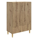 vidaXL Dressoir met lade Zwart 66 x 34,5 x 95 cm Bewerkt hout