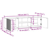 vidaXL TV Kast Wit 150 x 31 x 50 cm Bewerkt hout