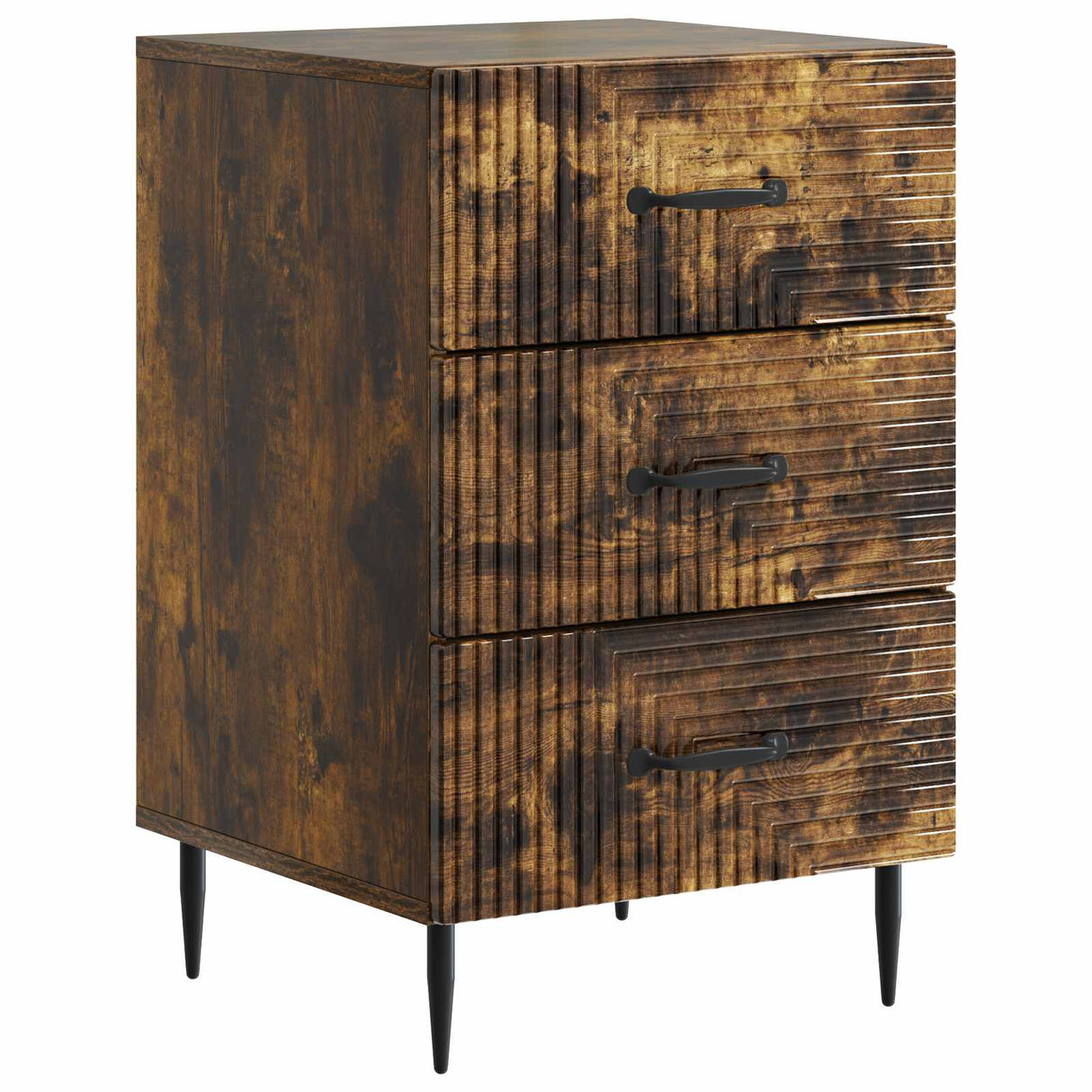 vidaXL Nachtkastje met lade Zwart 43 x 41 x 66,5 cm Bewerkt hout