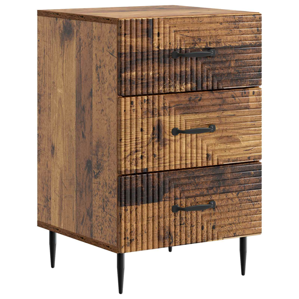 vidaXL Nachtkastje met lade Zwart 43 x 41 x 66,5 cm Bewerkt hout