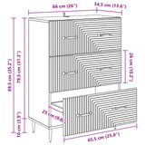 vidaXL Ladekast Wit 66 x 34,5 x 89,5 cm Bewerkt hout