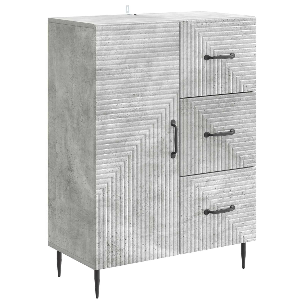 vidaXL Sideboard with Drawer Black 66 x 34.5 x 89.5 cm Engineered Wood